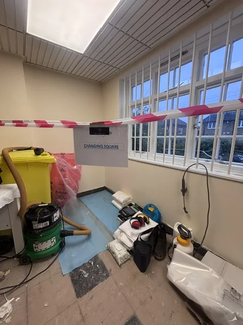 Asbestos floor tile and bitumen removal in Westcombe Park